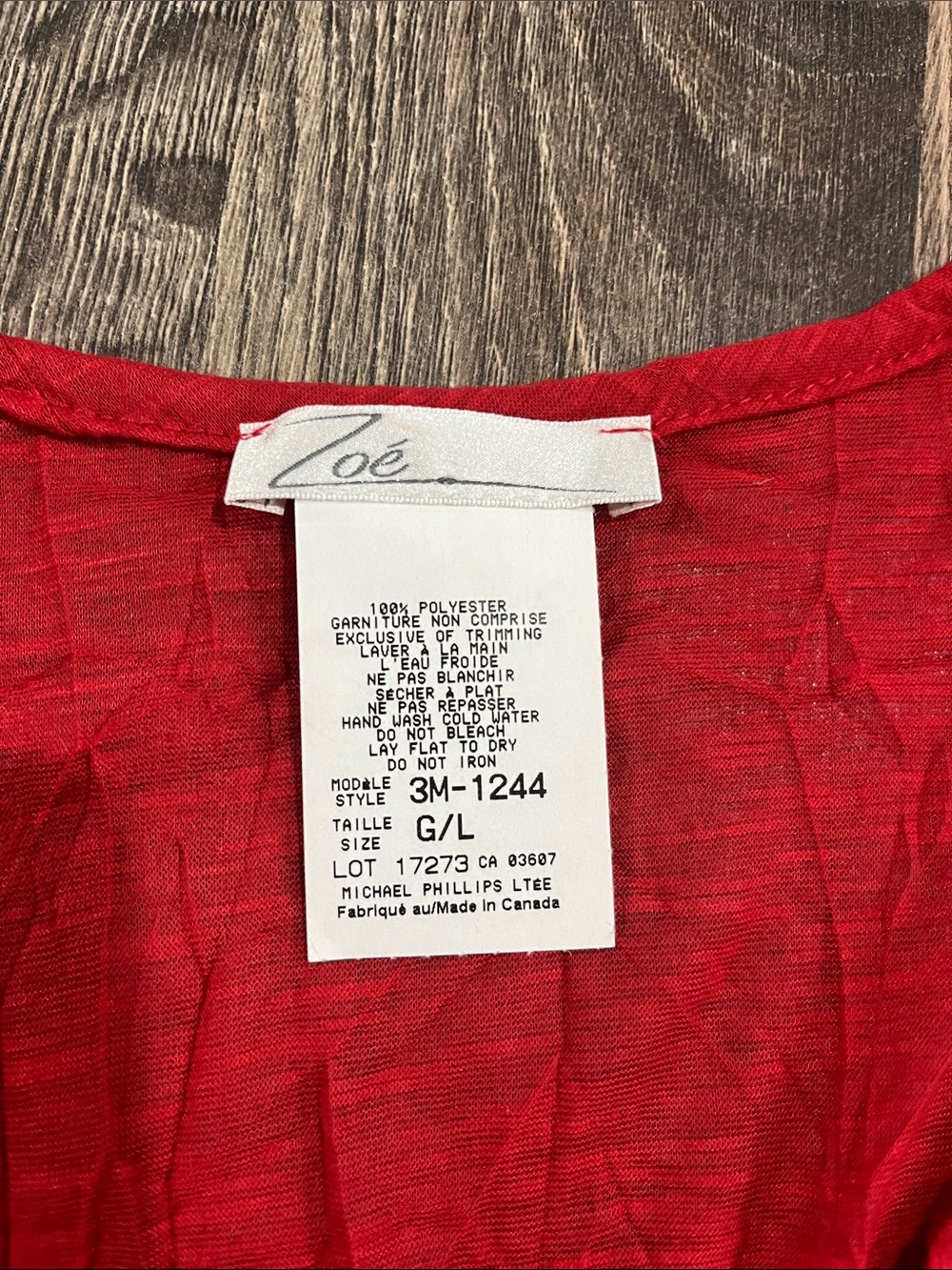 Women's Red Ruffle Button-Front Blouse - Picture 3 of 7